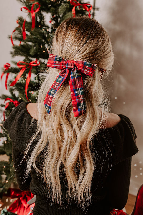 The Emily Plaid Bow Hair Clip   