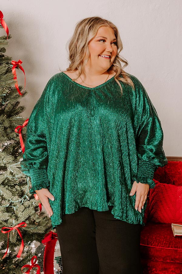 Evergreen Elegance Metallic Top Curves