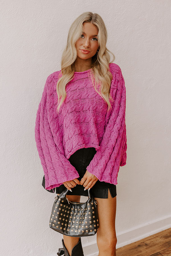 Cozy Mindset Cable Knit Chenille Sweater