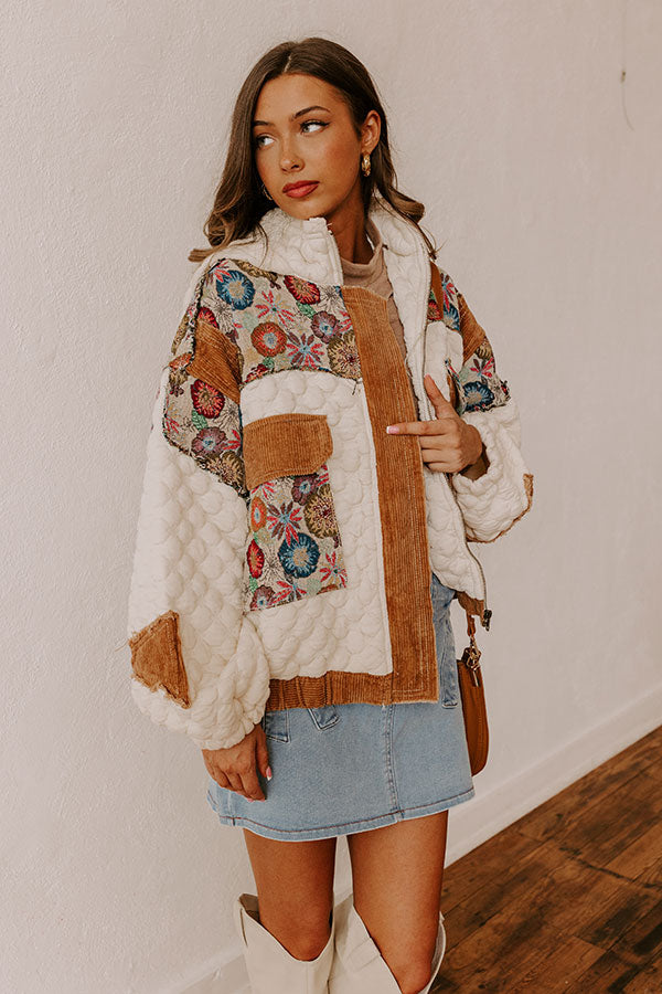 Cozy Couture Quilted Jacket in Ivory