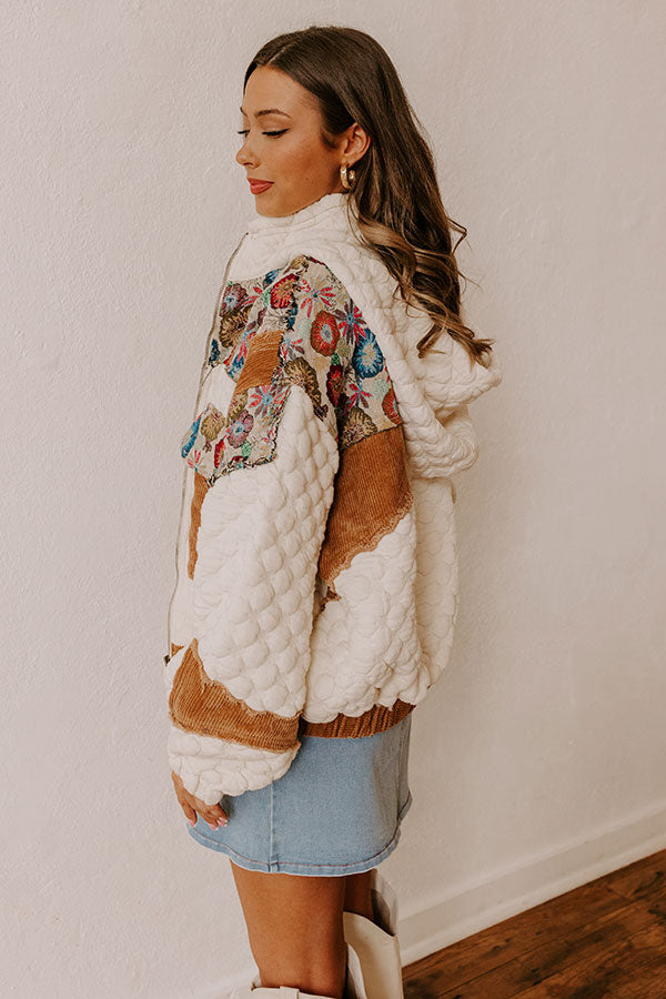 Cozy Couture Quilted Jacket in Ivory