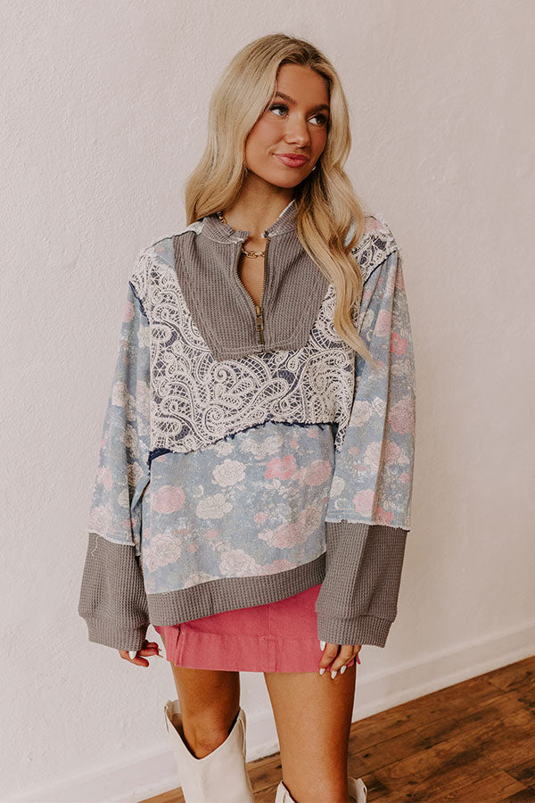 Floral Dreams Color Block Pullover