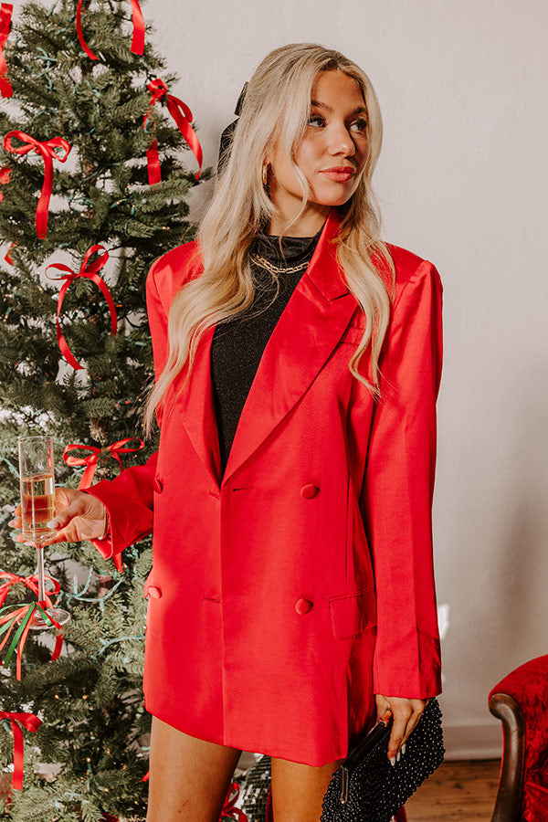 Holiday Cheer Satin Blazer