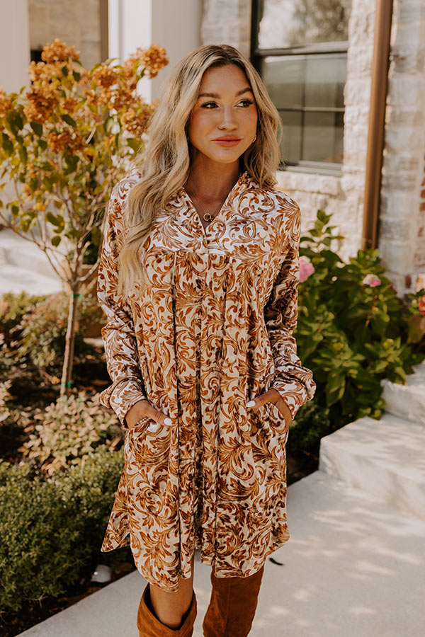 Feeling Luxurious Velvet Mini Dress in Warm Taupe