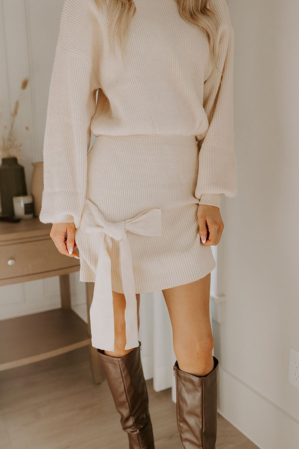 Cue The Charm Knit Sweater Dress