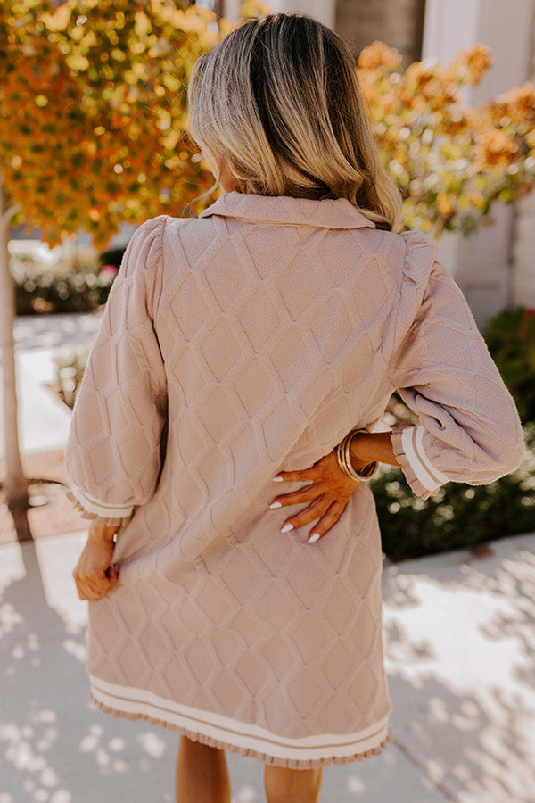 Charming Glance Knit Mini Dress in Warm Taupe Charming Glance Knit Mini Dress in Warm Taupe