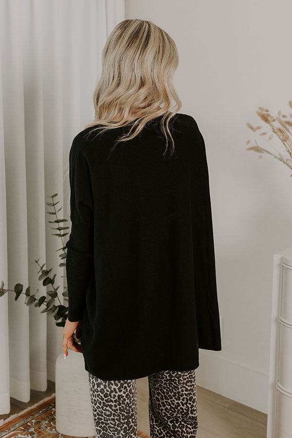 Always Cozy Sweater Top in Black