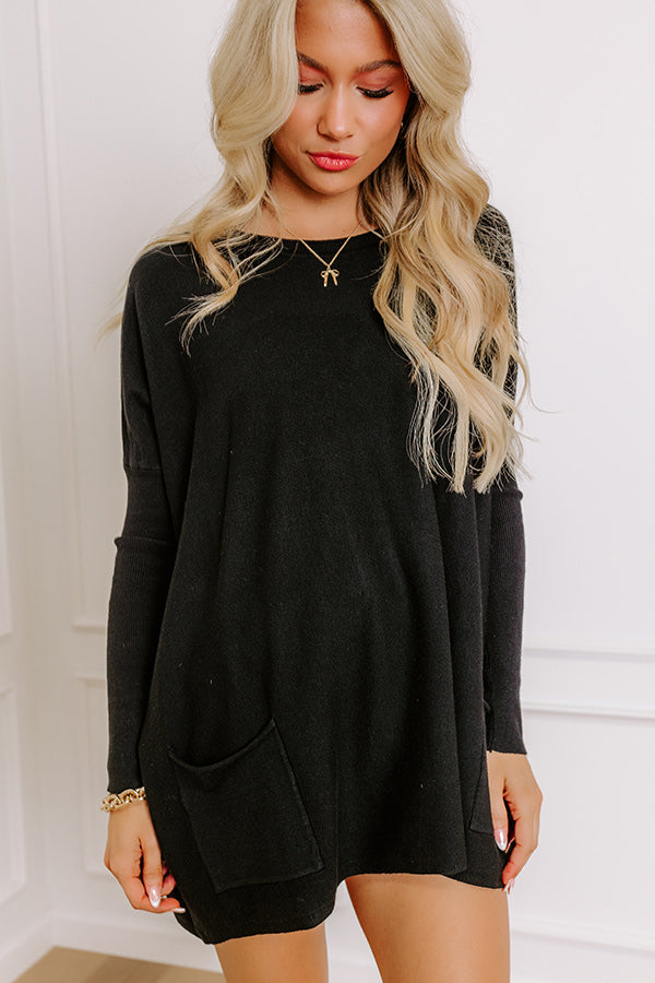 Always Cozy Sweater Top in Black