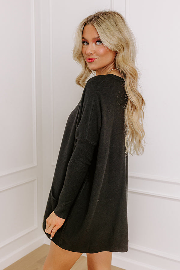 Always Cozy Sweater Top in Black