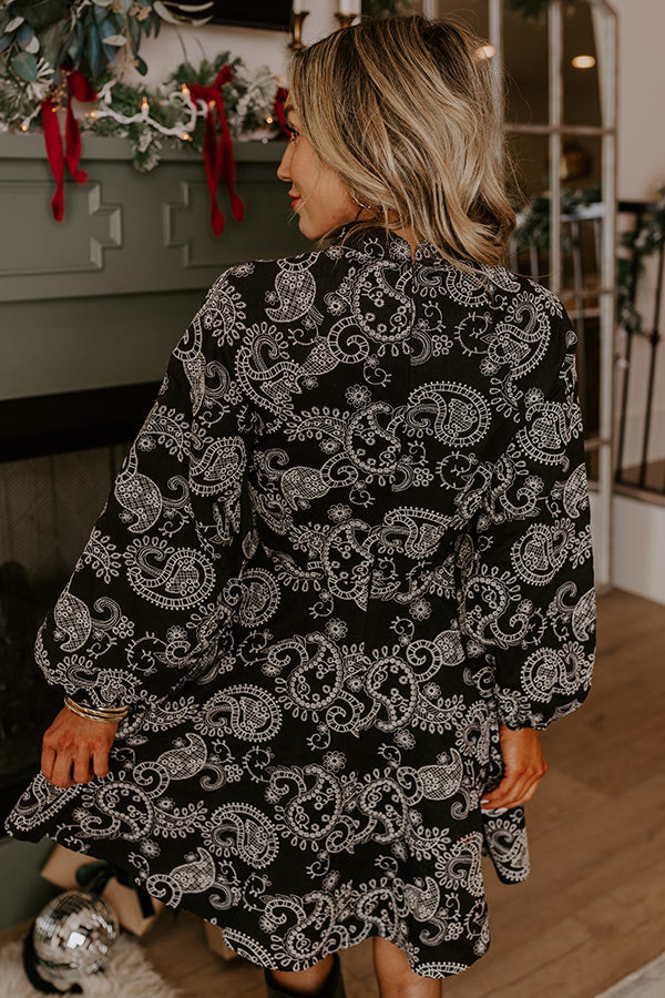 Blissful Beginnings Embroidered Mini Dress L / Black Blissful Beginnings Embroidered Mini Dress L / Black