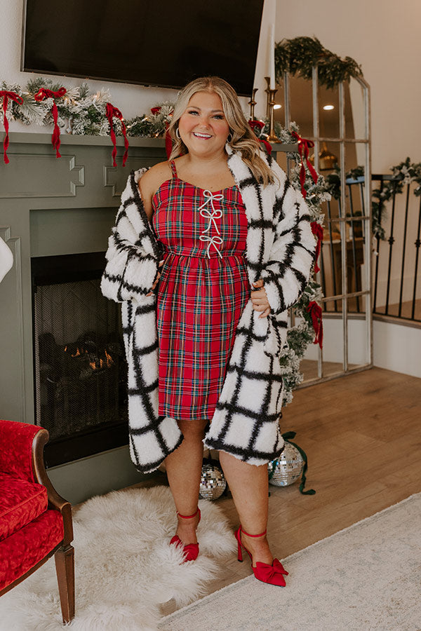 Kiss Under The Mistletoe Plaid Mini Dress Curves