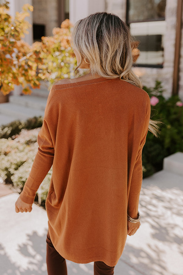 Always Cozy Sweater Top in Rust