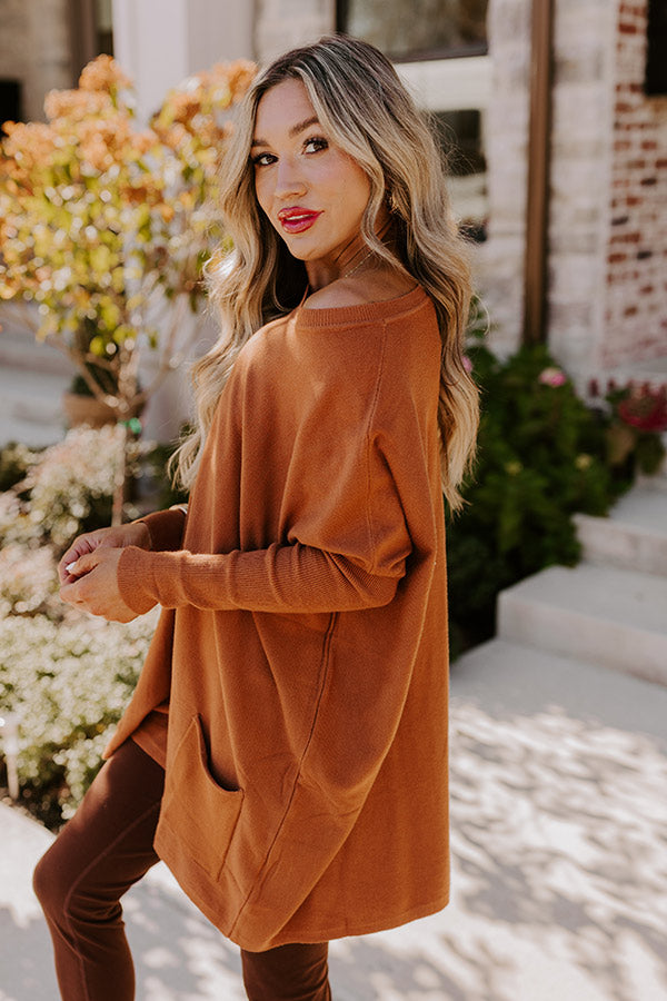 Always Cozy Sweater Top in Rust