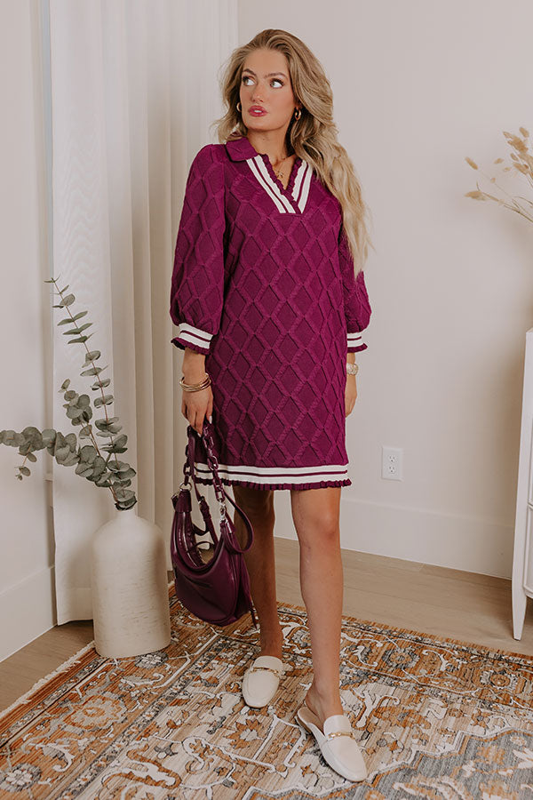 Charming Glance Knit Mini Dress in Orchid