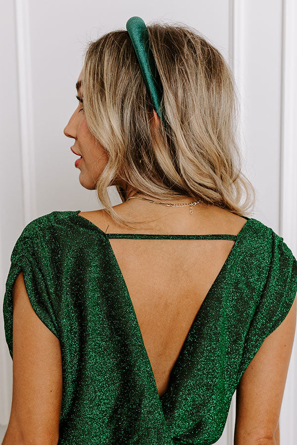 Velvet Dreams Headband in Hunter Green