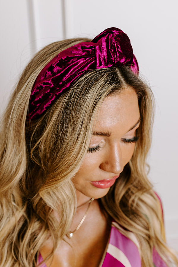 Luxe Lifestyle Velvet Headband in Windsor Wine