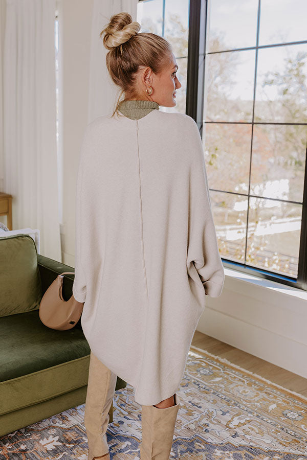 Coffee Aroma Oversized Cardigan in Light Oatmeal