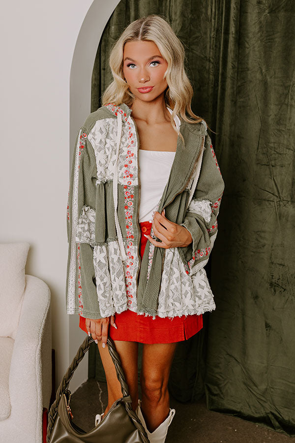 Wildflower Fields Denim Jacket in Olive