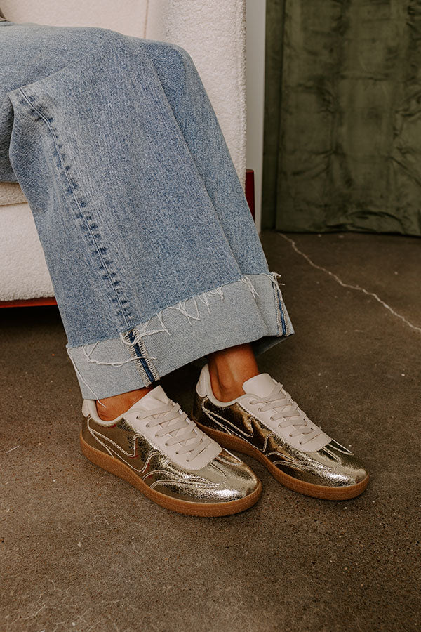 The Miley Metallic Sneaker in Gold