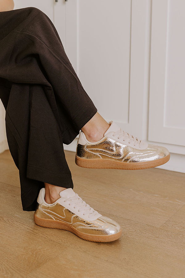 The Miley Metallic Sneaker in Gold