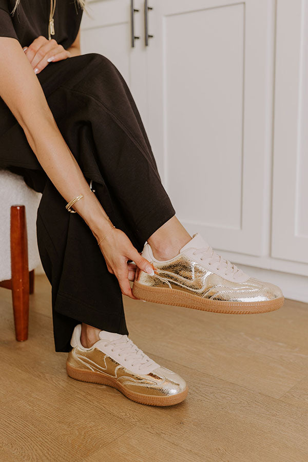 The Miley Metallic Sneaker in Gold