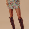 The Grace High Waist Floral Mini Skirt in Sage Image - 1