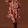 Serene Energy Floral Mini Dress in Mustard Image - 1