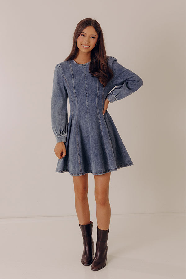 Denim Dreams Mini Dress M / Denim medium wash