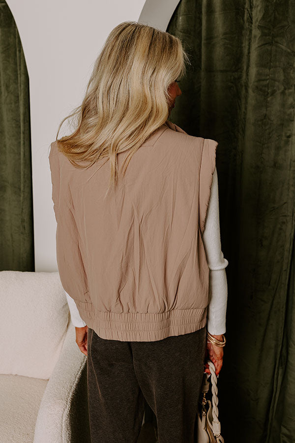 Mountain Breeze Puffer Vest in Taupe