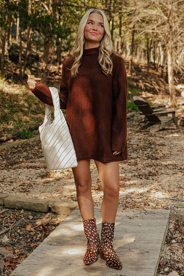 Cozy Couture Knit Sweater in Chocolate Image - 1