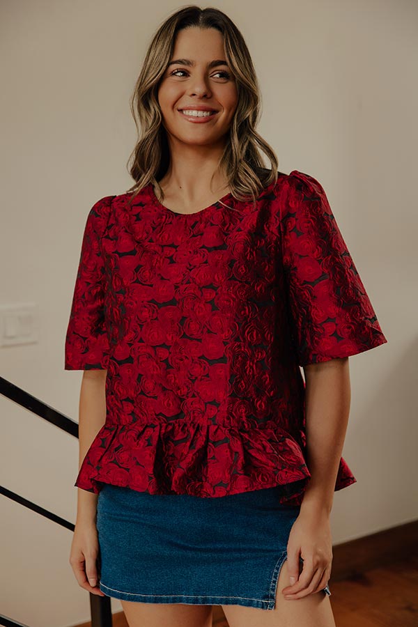 Rose Garden Romance Jacquard Top Image - 2