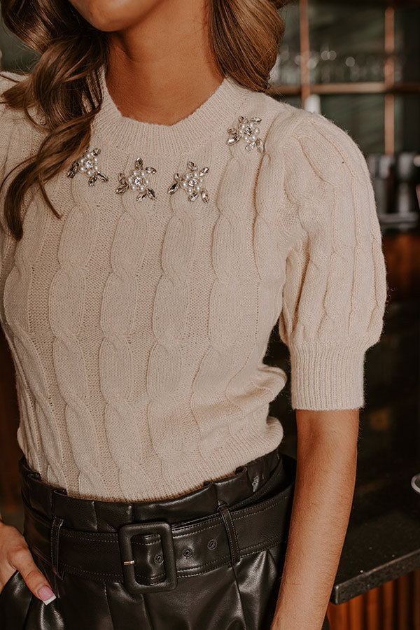 Uptown Elegance Embellished Sweater Top