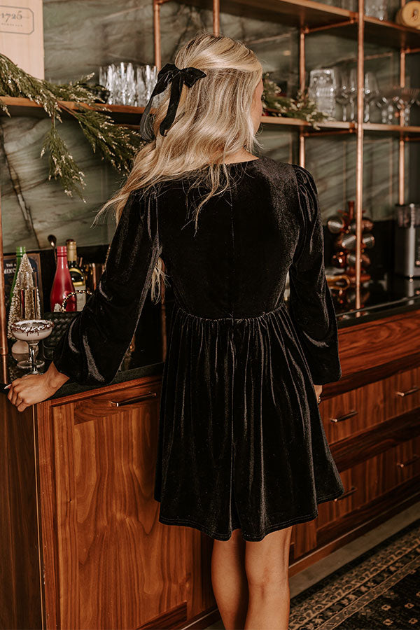 Flirty Allure Velvet Mini Dress in Black S / Black Flirty Allure Velvet Mini Dress in Black S / Black