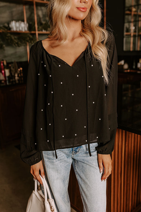 Final Touch Pearl Embellished Top