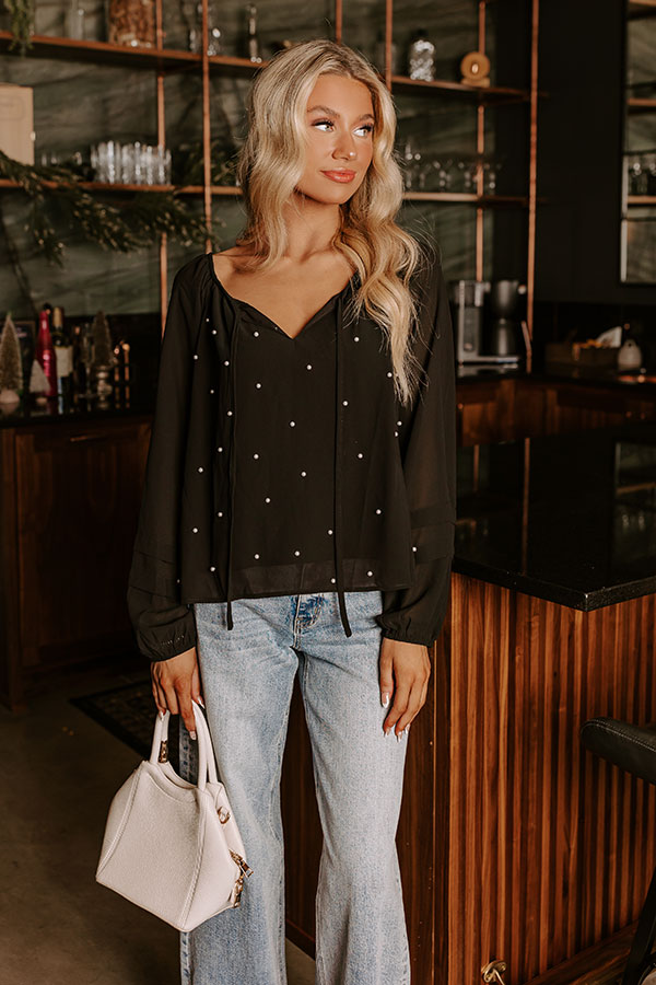 Final Touch Pearl Embellished Top