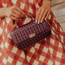 Remarkable Style Faux Leather Woven Purse in Windsor Wine Image - 1