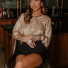 Glistening Smile Metallic Button Up Image - 1