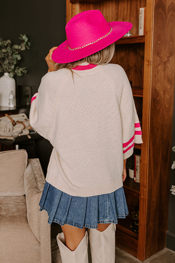 Small Town Cafe Knit Sweater Top in Cream