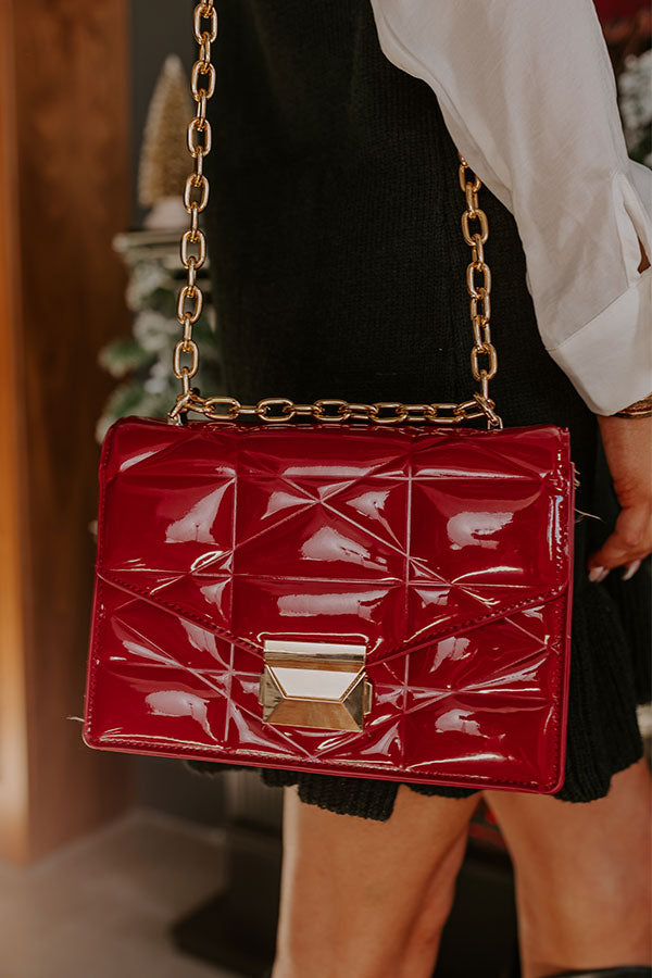 First Class Moment Patent Purse in Red