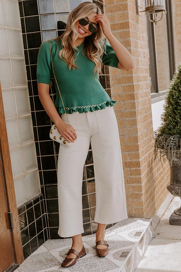 City Chic Sweater Top in Hunter Green Image - 1