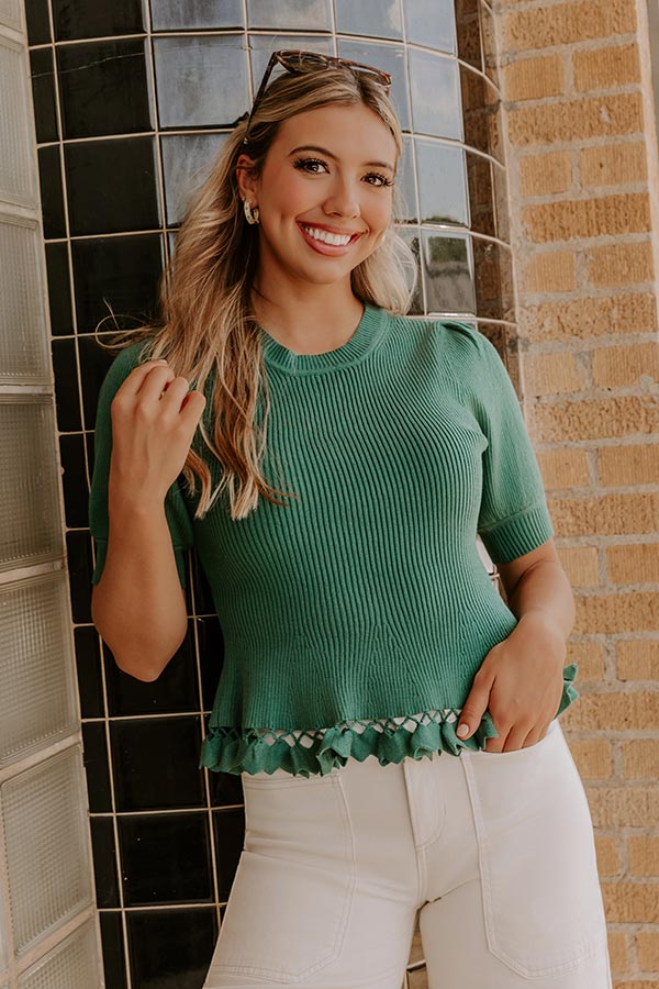 City Chic Sweater Top in Hunter Green Image - 2