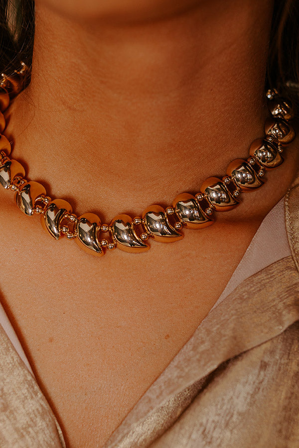 Statement Staple Necklace in Gold