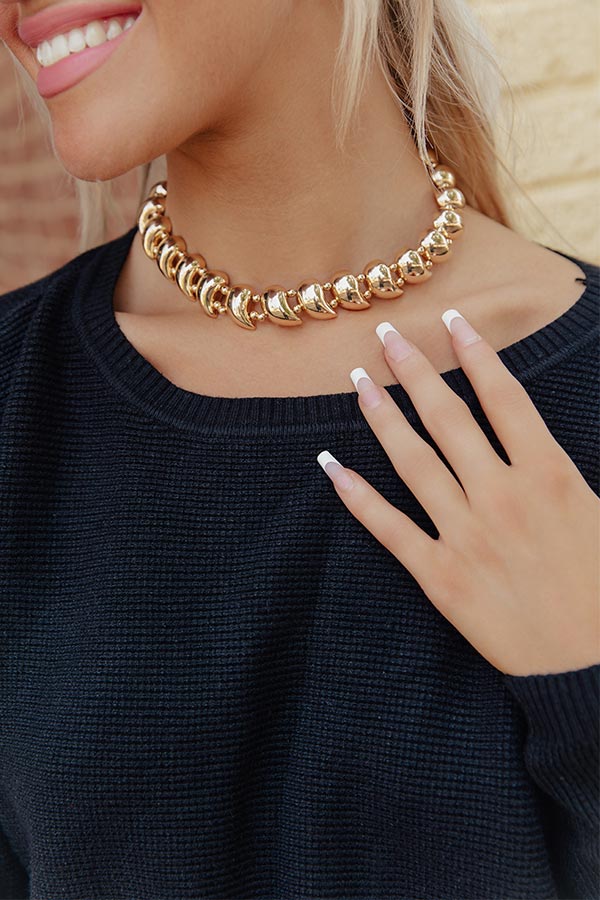 Statement Staple Necklace in Gold