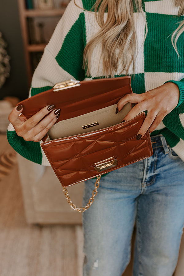 First Class Moment Patent Purse in Camel