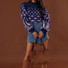 Vail Views Pearl Embellished Knit Sweater in Navy Image - 1