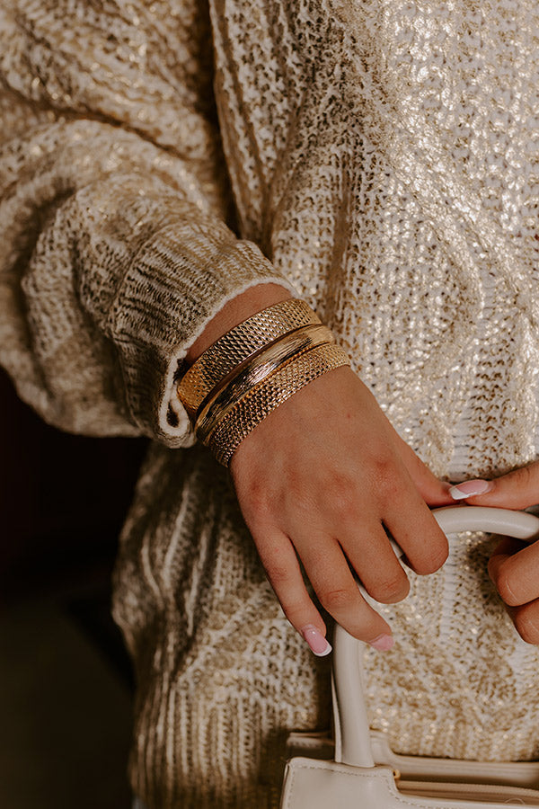 Uptown Chic Bangle Bracelet Set in Gold