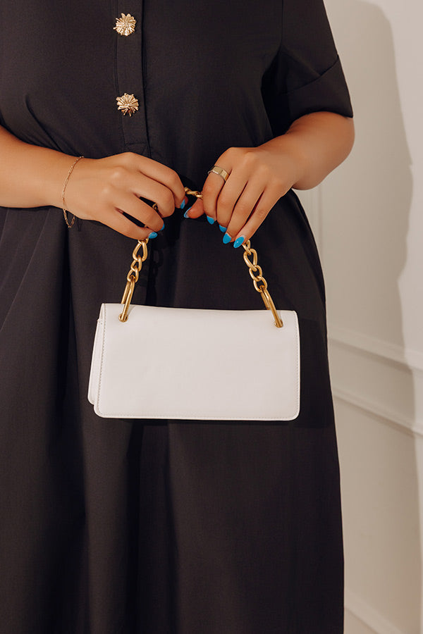Happy Hour Meetup Faux Leather Purse in White