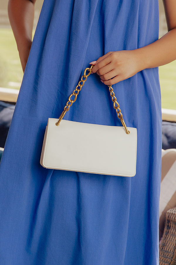 Happy Hour Meetup Faux Leather Purse in White