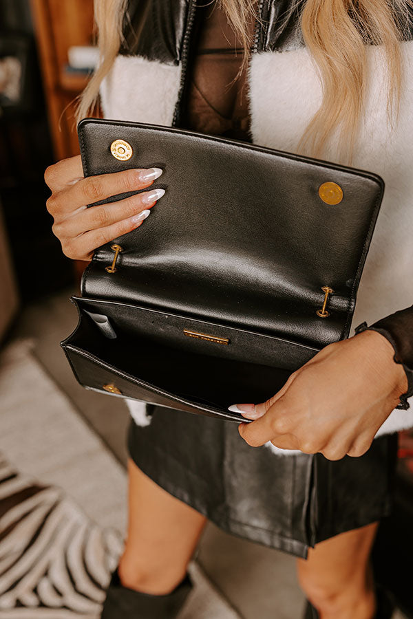 Happy Hour Meetup Faux Leather Purse in Black