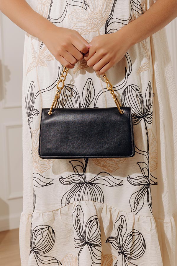 Happy Hour Meetup Faux Leather Purse in Black